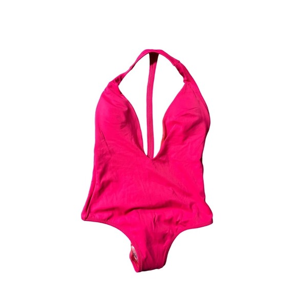 PEIXOTO Flamingo Plunging One- Piece T-Back Swimsuit  in Magenta‎ size XS - Picture 6 of 11
